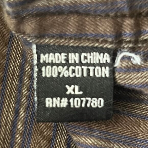 191 Unlimited Button Down Shirt Mens XL Brown Embroidered Details - Picture 7 of 8